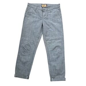 Dear John Denim Women Sz 29 Gray Chino Pants Cropped Cuffed Ankle Style